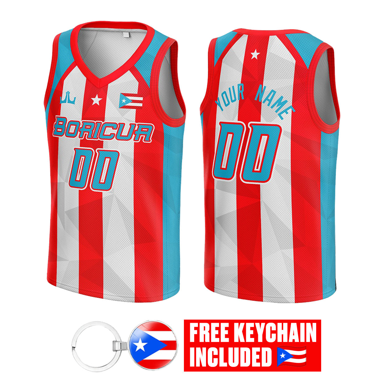 Puerto Rico Custom Basketball Jersey - 1895 Heritage Flag