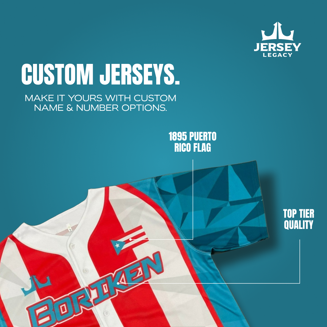Puerto Rico Custom Baseball Jersey - 1895 Heritage Flag
