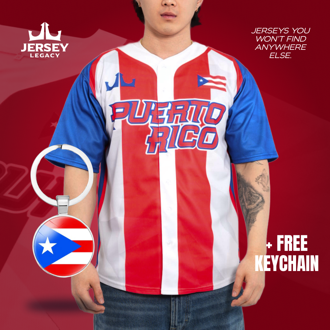 Puerto Rico Custom Baseball Jersey