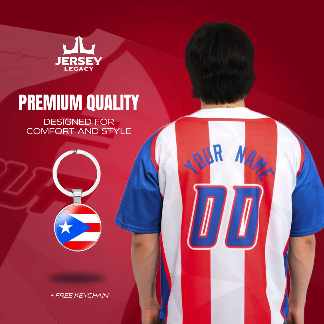 Puerto Rico Custom Baseball Jersey
