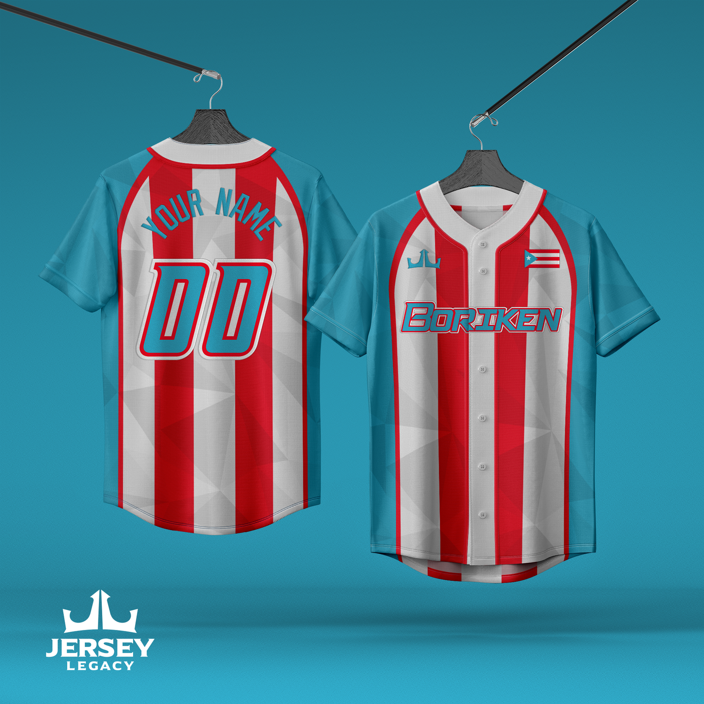 Puerto Rico Custom Baseball Jersey - 1895 Heritage Flag