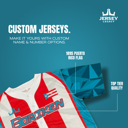 Puerto Rico Custom Baseball Jersey - 1895 Heritage Flag