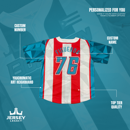 Puerto Rico Custom Baseball Jersey - 1895 Heritage Flag