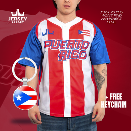 Puerto Rico Custom Baseball Jersey