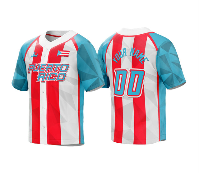 Puerto Rico Custom Baseball Jersey - 1895 Heritage Flag